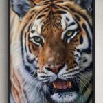 Wildlife art tiger on the wall